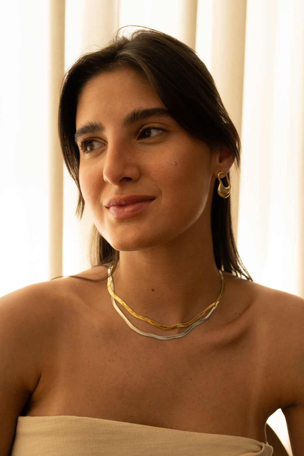 Choker fita prata