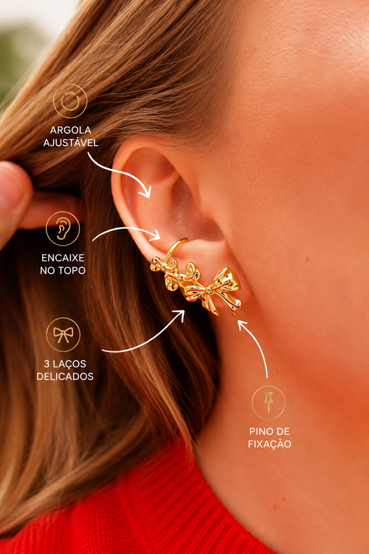 Brinco Earcuff laço