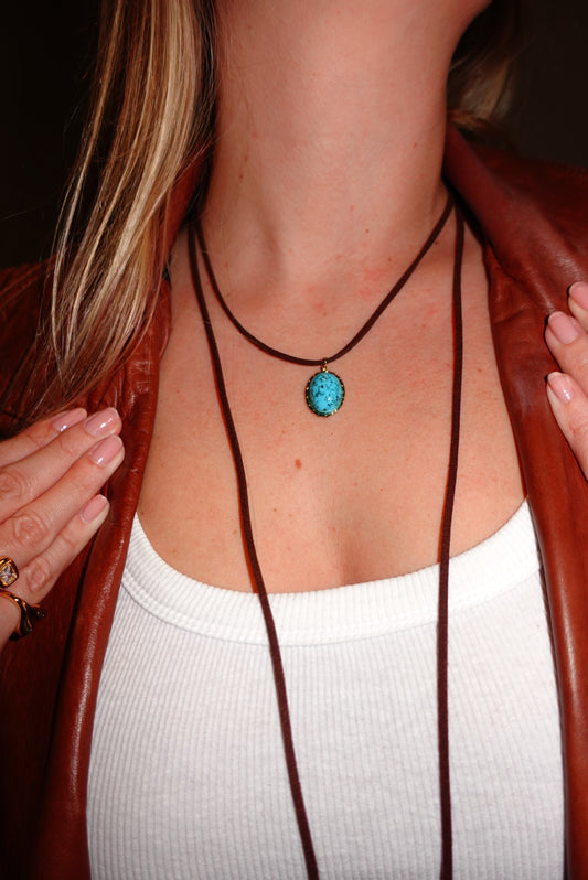 Choker Pingente Turquesa