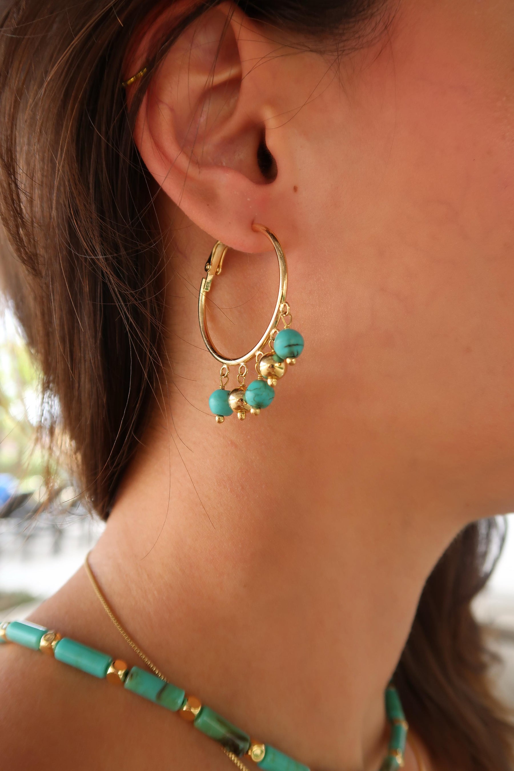 Argola Gypsy Turquesa