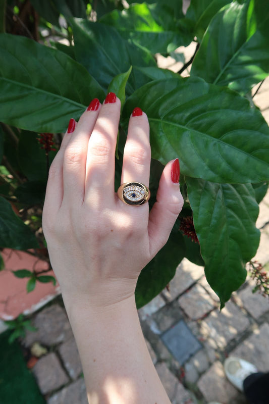 Anel olho grego ajustável