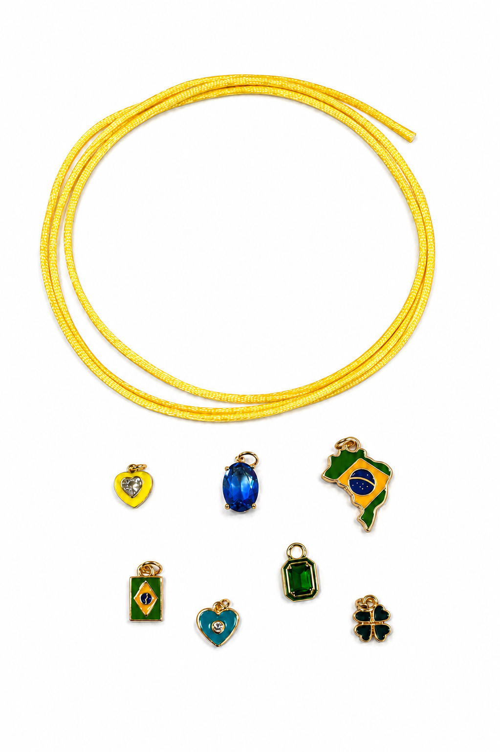 Choker fio de seda Amarelo Claro (Escolha seu pingente)