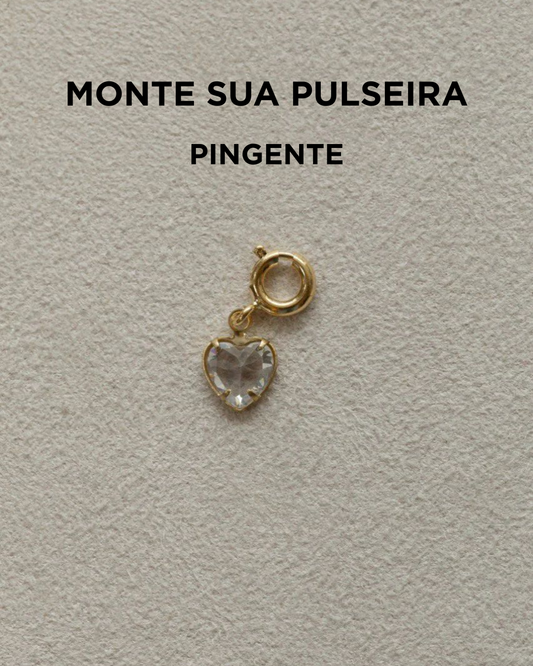 Pingente coração zircônia