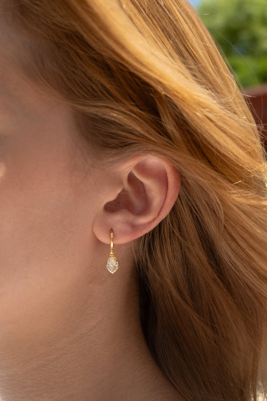 Argola dois corações zircônia