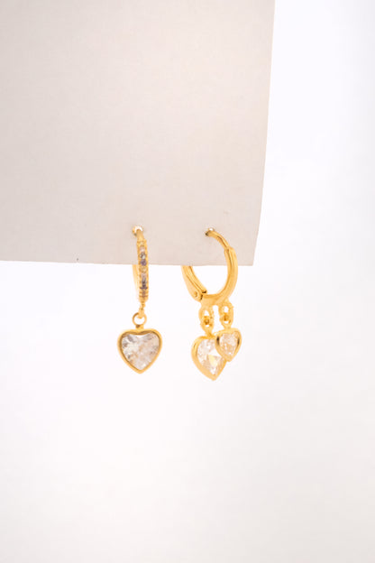 dupla argola corações zircônia