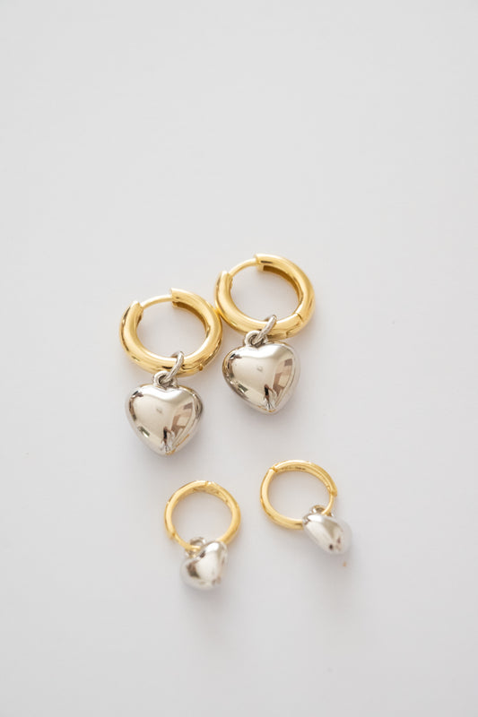 Conjunto argola coração