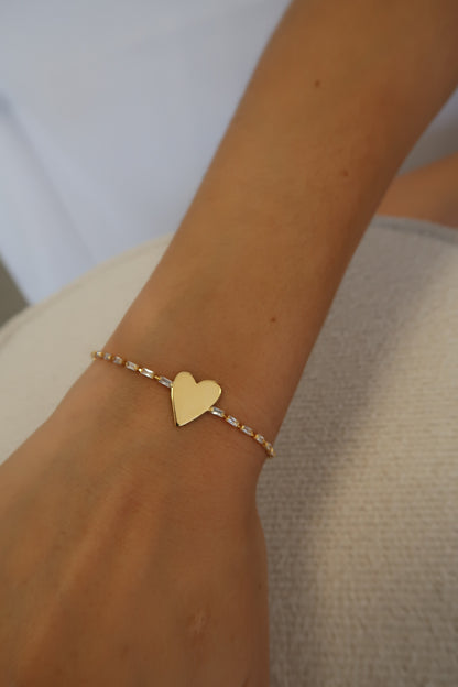 Pulseira riviera ajustável coração