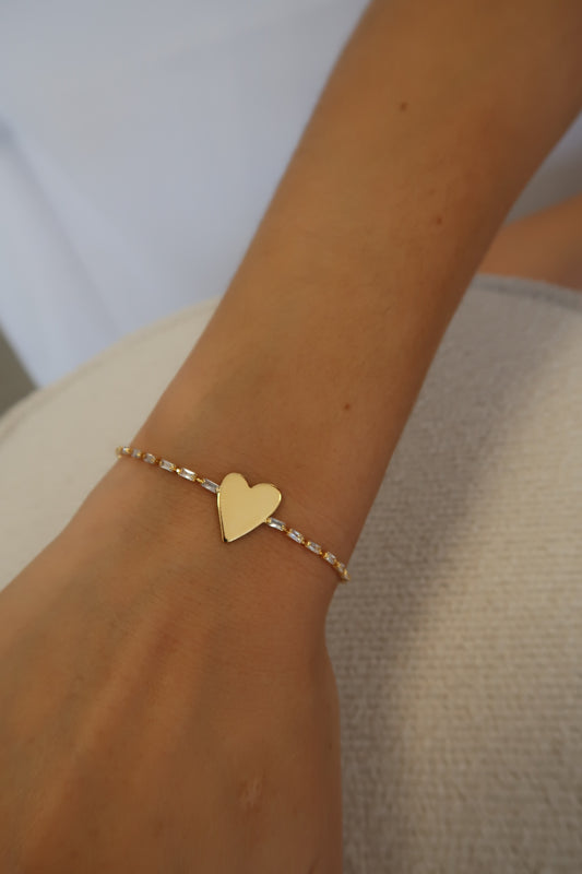 Pulseira riviera ajustável coração