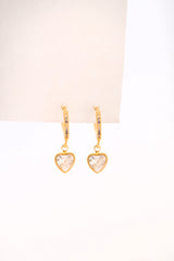 Argola coração zircônia