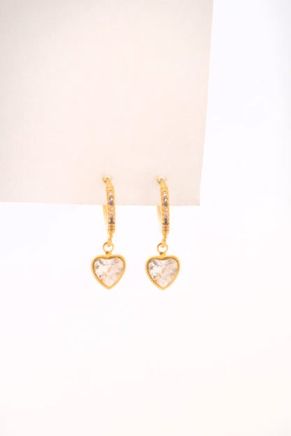 Argola coração zircônia