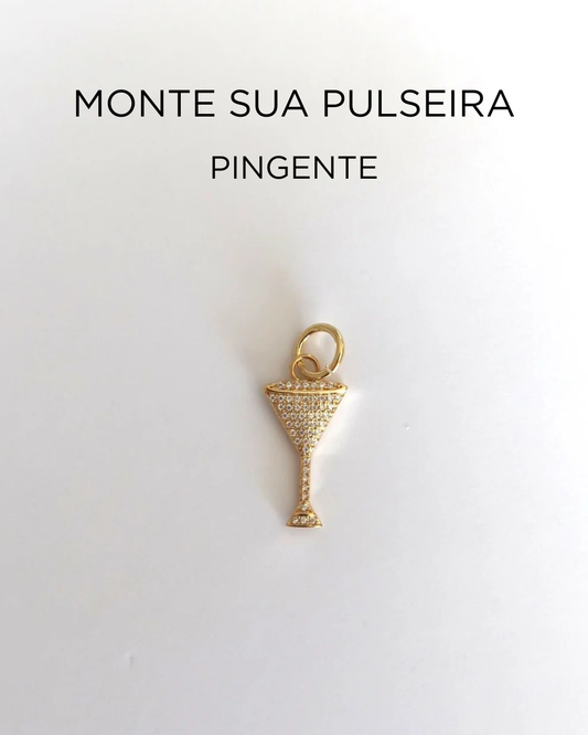 Pingente Martini cravejado