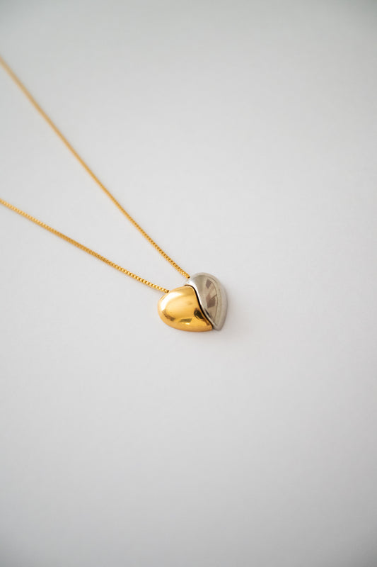 Colar coração banho duplo