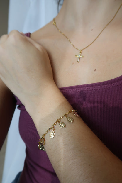 Pulseira medalhas nossa senhora