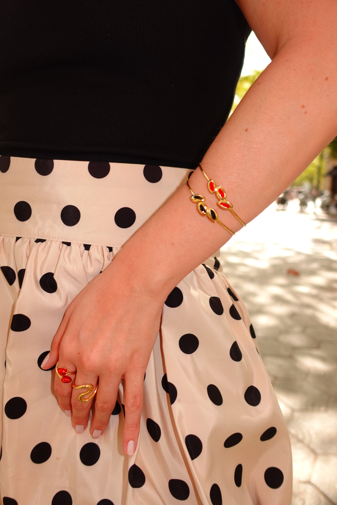 Bracelete Dots Vermelho