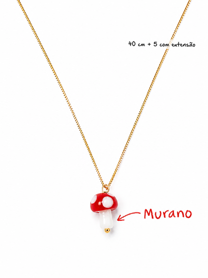 Colar Cogumelo Murano