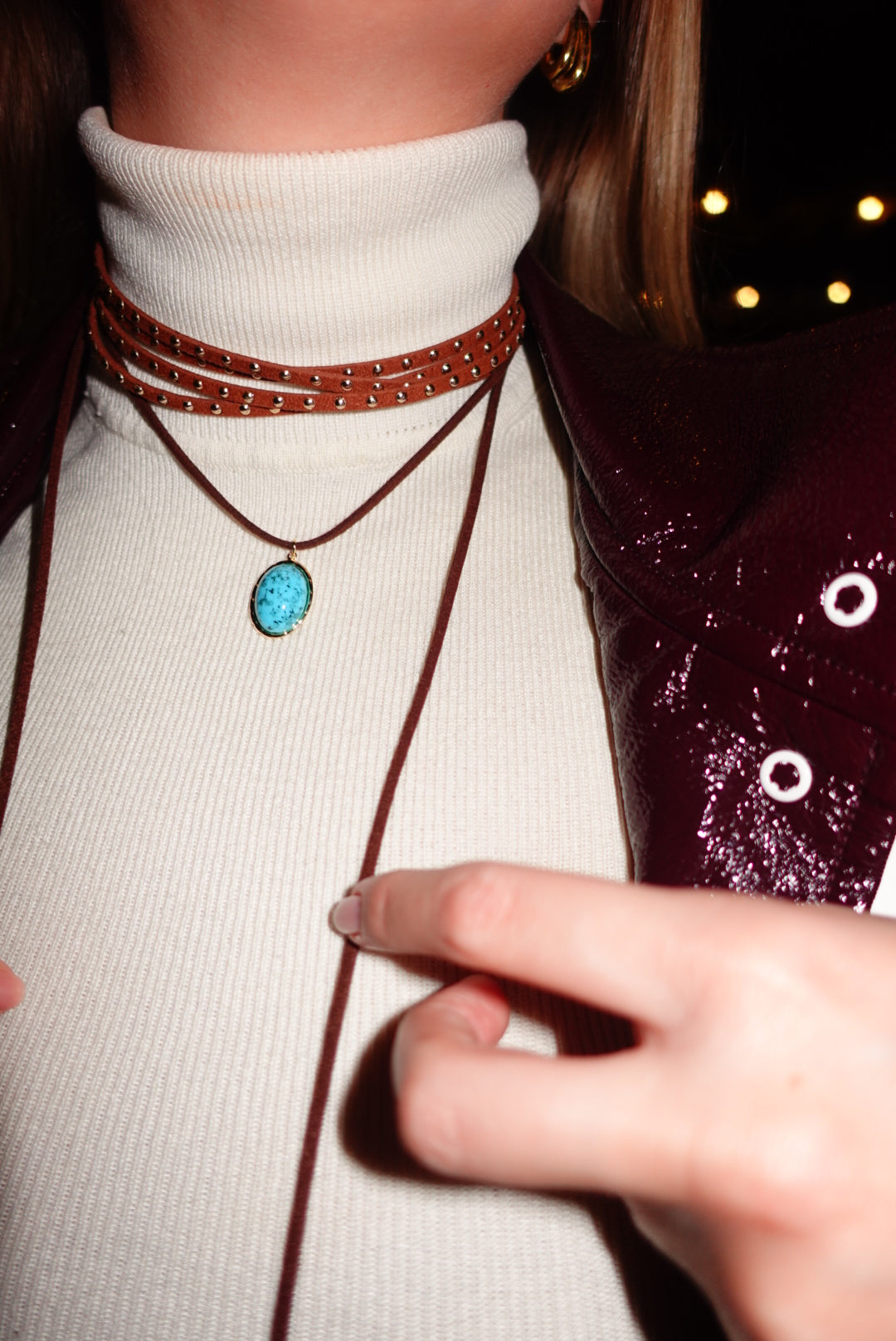 Choker Camurça Dots