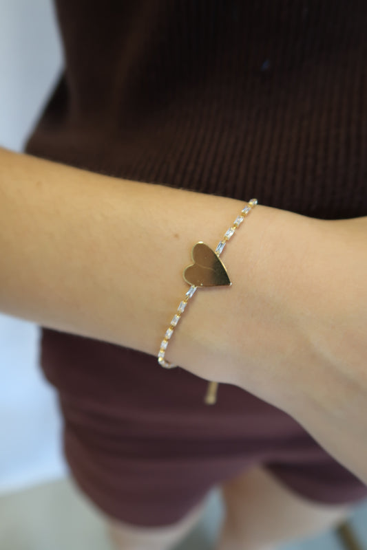 Pulseira riviera ajustável coração