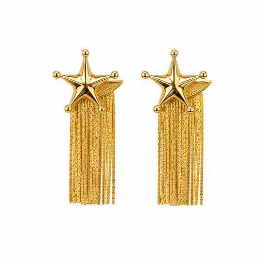 Brinco estrela franjas