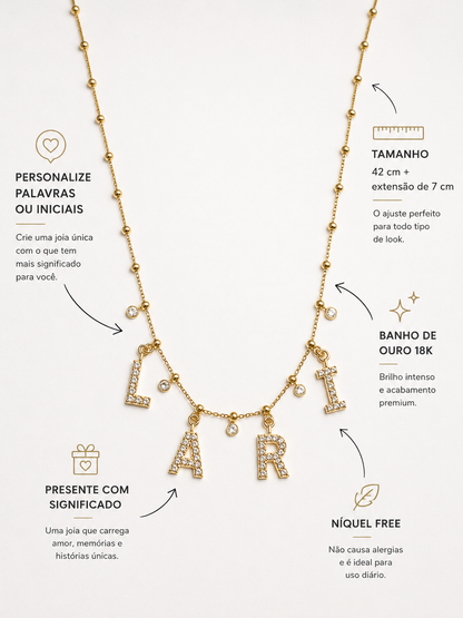 colar personalizavel nome ou iniciais