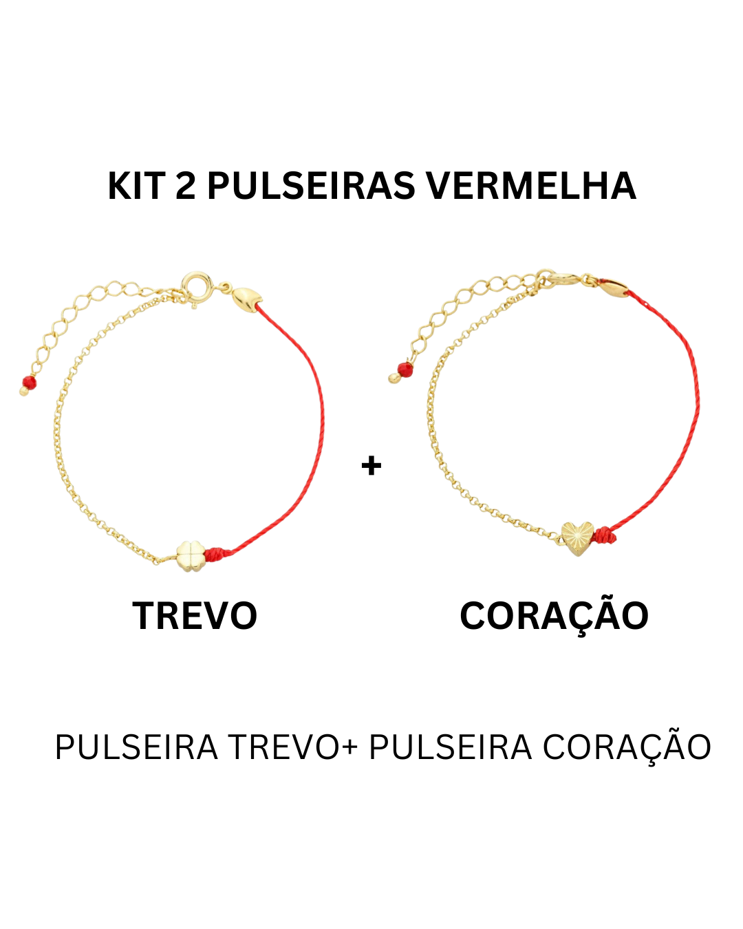KIT 2 PULSEIRAS VERMELHA JOIA