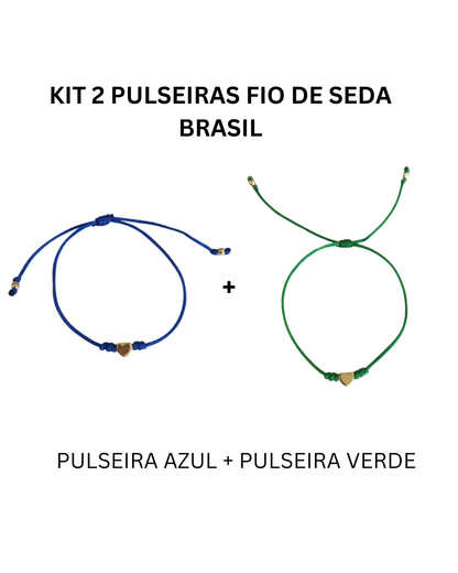 Kit 2 Pulseiras Fio de Seda Brasil