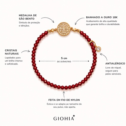 Kit 2 Pulseiras Medalha São Bento Bege